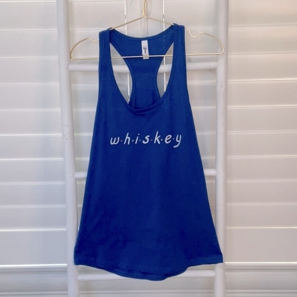 Next Level Ideal T Whiskey Friends Royal Blue Racerback Tank | M - Picture 1 of 5